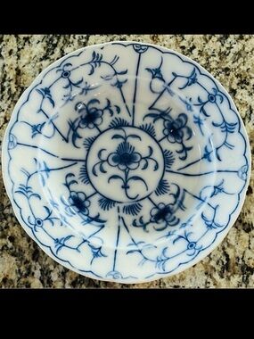 Royal Tettau Blue Onion Style Plate Germany 7.5” Cobalt Floral Vintage